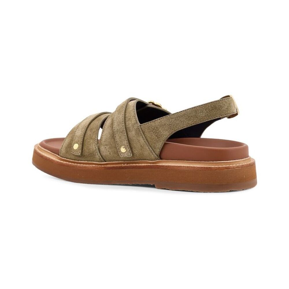 Celine Triomphe Suede Sandal, Green - Picture 3 of 5